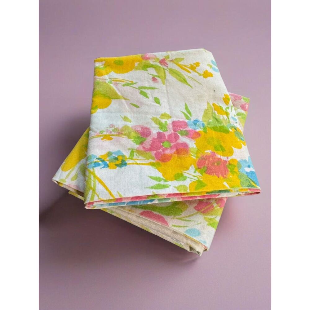 Grants Fashions For The Home 1970s Floral Pillow Cases Vintage 42x36 Cottagecore